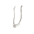 Light Luxury Alloy Pearl Double Layer Geometric Line Clavicle Necklace For Women view 5