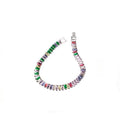 Baroque Geometric Full Zircon Colorful Square Row Stone Bracelet With Rainbow Design For Women view 5