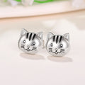 Cute Cat Animal Stud Earrings, Lucky Kitten Ear Jewelry For Couples And Best Friends view 2