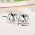 Cute Cat Animal Stud Earrings, Lucky Kitten Ear Jewelry For Couples And Best Friends view 5