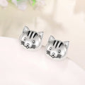 Cute Cat Animal Stud Earrings, Lucky Kitten Ear Jewelry For Couples And Best Friends view 3
