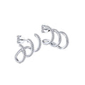 Three Claw Curved Line Stud Earrings, Light Luxury Minimal Unisex Ear Jewelry For Men And Women view 2