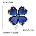 Metal Alloy Crystal Glass Four Leaf Clover Brooch For Garment Decoration view 4