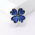 Metal Alloy Crystal Glass Four Leaf Clover Brooch For Garment Decoration view 1