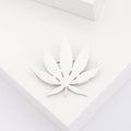 Stainless Steel Maple Leaf Brooch Pin For Elegant Apparel Accessories view 3