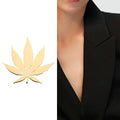 Stainless Steel Maple Leaf Brooch Pin For Elegant Apparel Accessories view 2