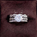 Hot Selling Three Piece Ring Set Wedding Anniversary Memorial Valentine Gift Couple Jewelry view 5