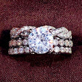 Hot Selling Three Piece Ring Set Wedding Anniversary Memorial Valentine Gift Couple Jewelry view 2
