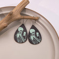 Vintage Halloween Pumpkin Ghost Teardrop Wooden Alloy Hook Cartoon Trick Or Treat Gothic Dangle Earrings view 4