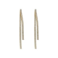 Light Luxury Copper Zircon Geometric Line Long Tassel Drop Earrings For Women view 5