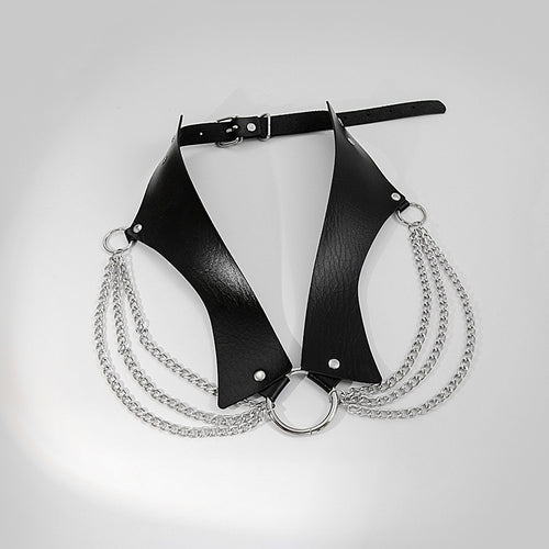 Punk Metal Waist Chain Curved Multilayer O Ring Pants Chain Belt For Skirts And Pants