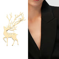 Stainless Steel Polished Deer Brooch Pin For Animal Clothing Decoration view 2