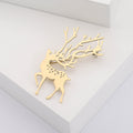 Stainless Steel Polished Deer Brooch Pin For Animal Clothing Decoration view 4