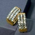 Exaggerated Zircon Hoop Ear Cuff Earrings, Korean Elegant Valentine Proposal Jewelry view 2