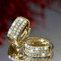 Exaggerated Zircon Hoop Ear Cuff Earrings, Korean Elegant Valentine Proposal Jewelry view 1