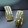 Exaggerated Zircon Hoop Ear Cuff Earrings, Korean Elegant Valentine Proposal Jewelry view 3
