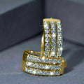 Exaggerated Zircon Hoop Ear Cuff Earrings, Korean Elegant Valentine Proposal Jewelry view 4