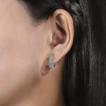 Minimalist Cool Girl Zircon Small Hoop Earrings, Niche Design Ear Cuff Style Jewelry view 3