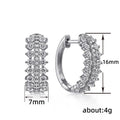 Minimalist Cool Girl Zircon Small Hoop Earrings, Niche Design Ear Cuff Style Jewelry view 4