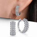 Minimalist Cool Girl Zircon Small Hoop Earrings, Niche Design Ear Cuff Style Jewelry view 1