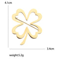 Stainless Steel Four Leaf Clover Brooch For Clothing Decoration view 5