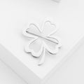 Stainless Steel Four Leaf Clover Brooch For Clothing Decoration view 4