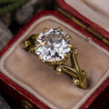 French Vintage Palace Style Round Gold Ring, Delicate Proposal Engagement Party Ring view 2