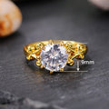 French Vintage Palace Style Round Gold Ring, Delicate Proposal Engagement Party Ring view 5