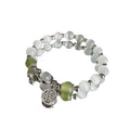 Fresh Minimalist Cat Eye Stone Heart Round Charm Beaded Bracelet With Alloy Accents view 5