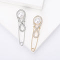 Alloy Rhinestone Large Safety Brooch Pin For Cardigan Fastening view 1