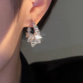 Korean Style Metal Hollow Irregular Circle Hoop Earrings Light Luxury Geometric Line Jewelry view 4