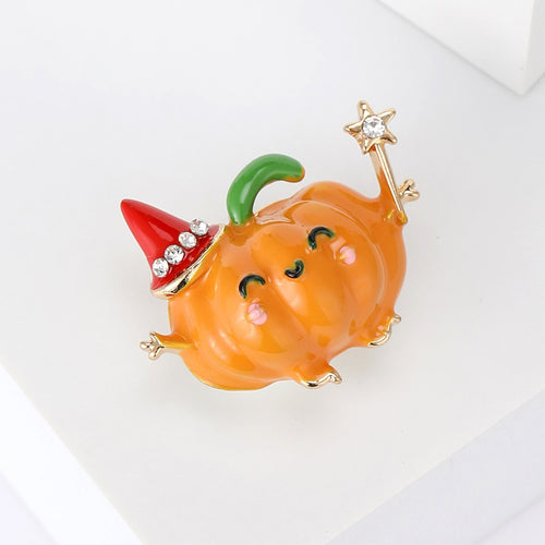Alloy Enamel Pumpkin Brooch Pin For Halloween Clothing Accessories