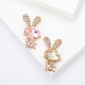 Alloy Crystal Glass Rabbit Brooch Pin For Clothing Fastening view 1