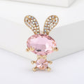 Alloy Crystal Glass Rabbit Brooch Pin For Clothing Fastening view 6