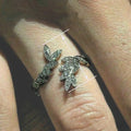 Korean Elegant Open Ring Sweet Floral Leaf Wheat Olive Branch Adjustable Finger Ring For Women view 4