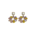 French Vintage Faux Pearl Flower Waterdrop Rhinestone Earrings Necklace Jewelry Set view 5