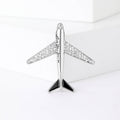 Alloy Rhinestone Airplane Brooch Pin For Men's Suit Accessories view 3