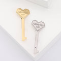 Stainless Steel Heart Letter Key Brooch Pin For Fashion Accessories view 1