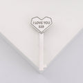 Stainless Steel Heart Letter Key Brooch Pin For Fashion Accessories view 3