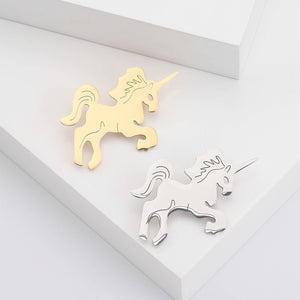 Stainless Steel Unicorn Brooch Pin For Cute Apparel Decoration