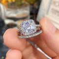 Fashion Zircon Copper Ring Two Piece Set, European American Style Jewelry view 4