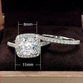 Fashion Zircon Copper Ring Two Piece Set, European American Style Jewelry view 5
