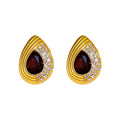 Alloy Rhinestone Teardrop Earrings And Necklace Jewelry Set, Vintage Fashion OL Statement Design view 5