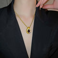 Alloy Rhinestone Teardrop Earrings And Necklace Jewelry Set, Vintage Fashion OL Statement Design view 4