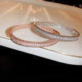 Light Luxury Zircon Alloy Bangle Minimalist Round Fashion Statement Bracelet view 2