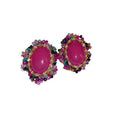 Vintage Alloy Crystal Pearl Drop Earrings With Rhinestone Geometric Long Dangle Design view 5