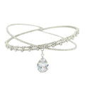 Alloy Rhinestone Teardrop Oval Pendant Necklace For Women, Minimalist Luxe Collarbone Jewelry view 5