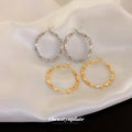 Korean Style Irregular Alloy Hoop Earrings With Silver Needles, Minimalist Geometric Fashion Jewelry view 1