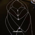Copper Zircon Geometric Multilayer Necklace Minimalist Line Body Chain For Women view 2