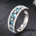Luxury Royal Blue Hollow Ring With Statement Dinner Party Design, High End Fashion Finger Ring view 2